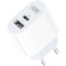 Зарядний пристрій XO L97 1xUSB-A, 1xUSB-C, 2.4A, 12W White w/Type-C to Type-C cable (XO-L97-TC)