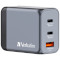 Зарядний пристрій VERBATIM 65W 2xUSB-C, 1xUSB-A, PD3.0, QC3.0 GaN Wall Charger Gray