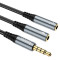 Адаптер HOCO UPA21 2-in-1 3.5 Headset Audio Adapter Cable Male to Dual Female mini-jack 3.5mm (M) - 2xmini-jack 3.5mm (F) Gray