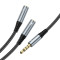 Адаптер HOCO UPA21 2-in-1 3.5 Headset Audio Adapter Cable Male to Dual Female mini-jack 3.5mm (M) - 2xmini-jack 3.5mm (F) Gray