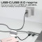Кабель с USB-хабом PROMATE PortLink-C3 3-in-1 USB-C to USB-C with Integrated Dual USB-C Port Hub PD 100W 1.5м Black