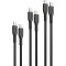 Комплект з 3 кабелів PROMATE CableKit-CC USB-C to USB-C PD 60W Black