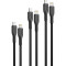 Комплект з 3 кабелів PROMATE CableKit-Ci USB-C to Lightning PD 27W Black