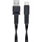 Кабель RIVACASE PS6002 BK12 Type-C to USB-A 1.2м Black