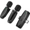 Беспроводной петличный микрофон HOCO L15 Crystal Dual-mic Lightning/Type-C Black