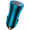 Автомобільний зарядний пристрій BASEUS Golden Contactor Pro Dual Fast Charger Car Charger C+C 40W Blue (CGJP000003)