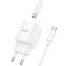 Зарядний пристрій HOCO C147A Charm 1xUSB-A, 1xUSB-C, PD20W, QC3.0 White w/Type-C cable (6942007630290)