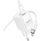 Зарядний пристрій HOCO C147A Charm 1xUSB-A, 1xUSB-C, PD20W, QC3.0 White w/Type-C cable (6942007630290)