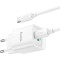Зарядний пристрій HOCO C147A Charm 1xUSB-A, 1xUSB-C, PD20W, QC3.0 White w/Type-C cable (6942007630290)