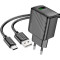 Зарядний пристрій HOCO CS21A Rich 1xUSB-A, QC3.0 Black w/Type-C cable (6942007609906)