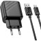 Зарядний пристрій HOCO CS21A Rich 1xUSB-A, QC3.0 Black w/Type-C cable (6942007609906)