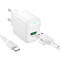Зарядний пристрій BOROFONE BAS42A Potential 1xUSB-A, QC3.0, 18W White w/Type-C cable