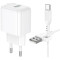 Зарядний пристрій BOROFONE BAS42A Potential 1xUSB-A, QC3.0, 18W White w/Type-C cable