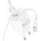 Зарядний пристрій BOROFONE BAS42A Potential 1xUSB-A, QC3.0, 18W White w/Type-C cable