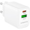 Зарядний пристрій BOROFONE BN27 Fuente GaN 1xUSB-C, 1xUSB-A, PD20W, QC3.0 White