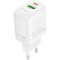 Зарядний пристрій BOROFONE BN27 Fuente GaN 1xUSB-C, 1xUSB-A, PD20W, QC3.0 White