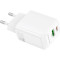 Зарядний пристрій BOROFONE BN27 Fuente GaN 1xUSB-C, 1xUSB-A, PD20W, QC3.0 White