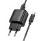 Зарядний пристрій HOCO C140A Smart 1xUSB-A, QC3.0, 18W Black w/Type-C cable (6942007627825)