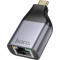 Мережевий адаптер HOCO UA35 Portable OTG Ethernet Adapter Metal Gray
