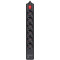 Мережевий фільтр REAL-EL RS-Protect 605 Black, 6 розеток, 1xUSB-C, 1xUSB, 3м (EL122300041)