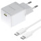 Зарядний пристрій BASEUS Palm Fast Charger 1C 20W EU Moon White w/Type-C cable (P10111602213-01)