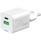 Зарядний пристрій COLORWAY GaN Mini 30W 1xUSB-A, 1xUSB-C Fast Charging White (CW-CHS053PD-WT)