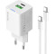 Зарядний пристрій COLORWAY GaN Mini 35W 1xUSB-A, 1xUSB-C Fast Charging White w/Type-C cable (CW-CHS055PDC-WT)