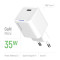 Зарядний пристрій COLORWAY GaN Mini 35W 1xUSB-C Fast Charging White (CW-CHS056PD-WT)