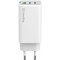 Зарядний пристрій COLORWAY GaN Mini 65W 1xUSB-A, 2xUSB-C Fast Charging White (CW-CHS058PD-WT)