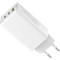 Зарядний пристрій COLORWAY GaN Mini 65W 1xUSB-A, 2xUSB-C Fast Charging White (CW-CHS058PD-WT)