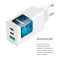 Зарядное устройство COLORWAY GaN Mini 65W 1xUSB-A, 2xUSB-C Fast Charging White w/Lightning+Type-C cable (CW-CHS058PDCL-WT)