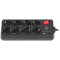 Мережевий фільтр REAL-EL RS-Protect 805 Black, 8 розеток, 1xUSB-C, 1xUSB, 1.8м (EL122300042)