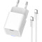 Зарядний пристрій COLORWAY GaN Mini 25W 1xUSB-C Fast Charging White w/Type-C cable (CW-CHS052PDC-WT)