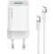 Зарядний пристрій COLORWAY GaN Mini 30W 1xUSB-A, 1xUSB-C Fast Charging White w/Type-C cable (CW-CHS053PDC-WT)