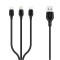 Кабель XO NB103 3-in-1 USB-A to Micro-USB/Type-C/Lightning 1м Black