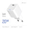 Зарядний пристрій COLORWAY GaN Mini 20W 1xUSB-C Fast Charging White (CW-CHS059PD-WT)