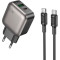Зарядний пристрій BOROFONE BAS54A Absolute 1xUSB-C, 1xUSB-A, PD20W, QC3.0 Black w/Type-C cable