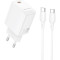 Зарядний пристрій BOROFONE BN26 Fuente 1xUSB-C, PD20W, QC3.0 White w/Type-C cable