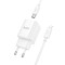 Зарядний пристрій HOCO C148A Charm 1xUSB-C, PD30W, QC3.0 White w/Type-C to Lightning cable (6942007630313)