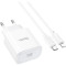 Зарядное устройство HOCO C76A Pro Speed Source 1xUSB-C PD30W White w/Type-C to Lightning cable (6942007616317)