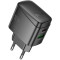 Зарядний пристрій HOCO CS61A Bright 1xUSB-A, 1xUSB-C, PD30W, QC3.0 Black (6942007638425)