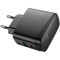 Зарядний пристрій HOCO CS63A Bright GaN 1xUSB-A, 1xUSB-C, PD65W, QC3.0 Black (6942007638470)