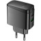 Зарядний пристрій HOCO CS63A Bright GaN 1xUSB-A, 1xUSB-C, PD65W, QC3.0 Black (6942007638470)