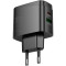 Зарядний пристрій HOCO CS63A Bright GaN 1xUSB-A, 1xUSB-C, PD65W, QC3.0 Black (6942007638470)