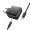 Зарядний пристрій HOCO CS63A Bright GaN 1xUSB-A, 1xUSB-C, PD65W, QC3.0 Black w/Type-C cable (6942007638487)