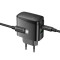 Зарядний пристрій HOCO CS63A Bright GaN 1xUSB-A, 1xUSB-C, PD65W, QC3.0 Black w/Type-C cable (6942007638487)