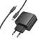 Зарядний пристрій HOCO CS63A Bright GaN 1xUSB-A, 1xUSB-C, PD65W, QC3.0 Black w/Type-C cable (6942007638487)