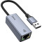 Мережевий адаптер HOCO UA37 USB Ethernet Adapter Metal Gray