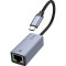 Сетевой адаптер HOCO UA37 Type-C Ethernet Adapter Metal Gray