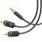Кабель HOCO UPA28 3.5 Duble Ltus RCA Adio Cable mini-jack 3.5 mm (M) - 2RCA (M) 1.5м Black